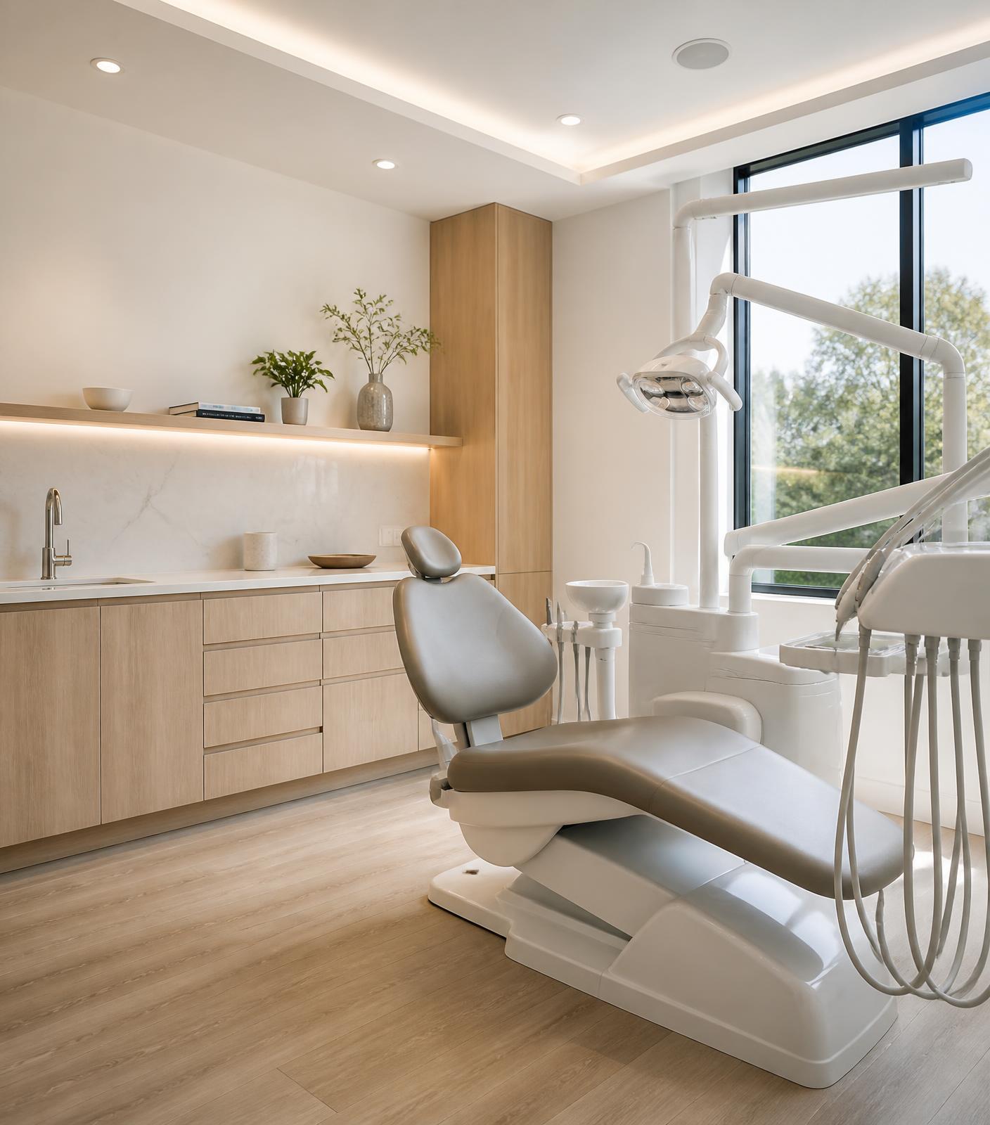 Modern dental treatment room with contemporary equipment